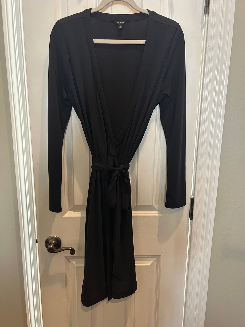 Ann Taylor Black Wrap Dress with Clean Neckline